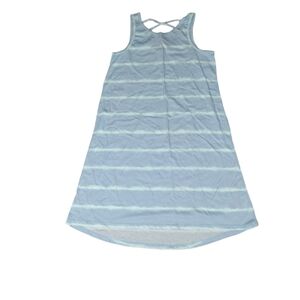 Old Navy Blue Striped Lattice Back Dress NWOT
